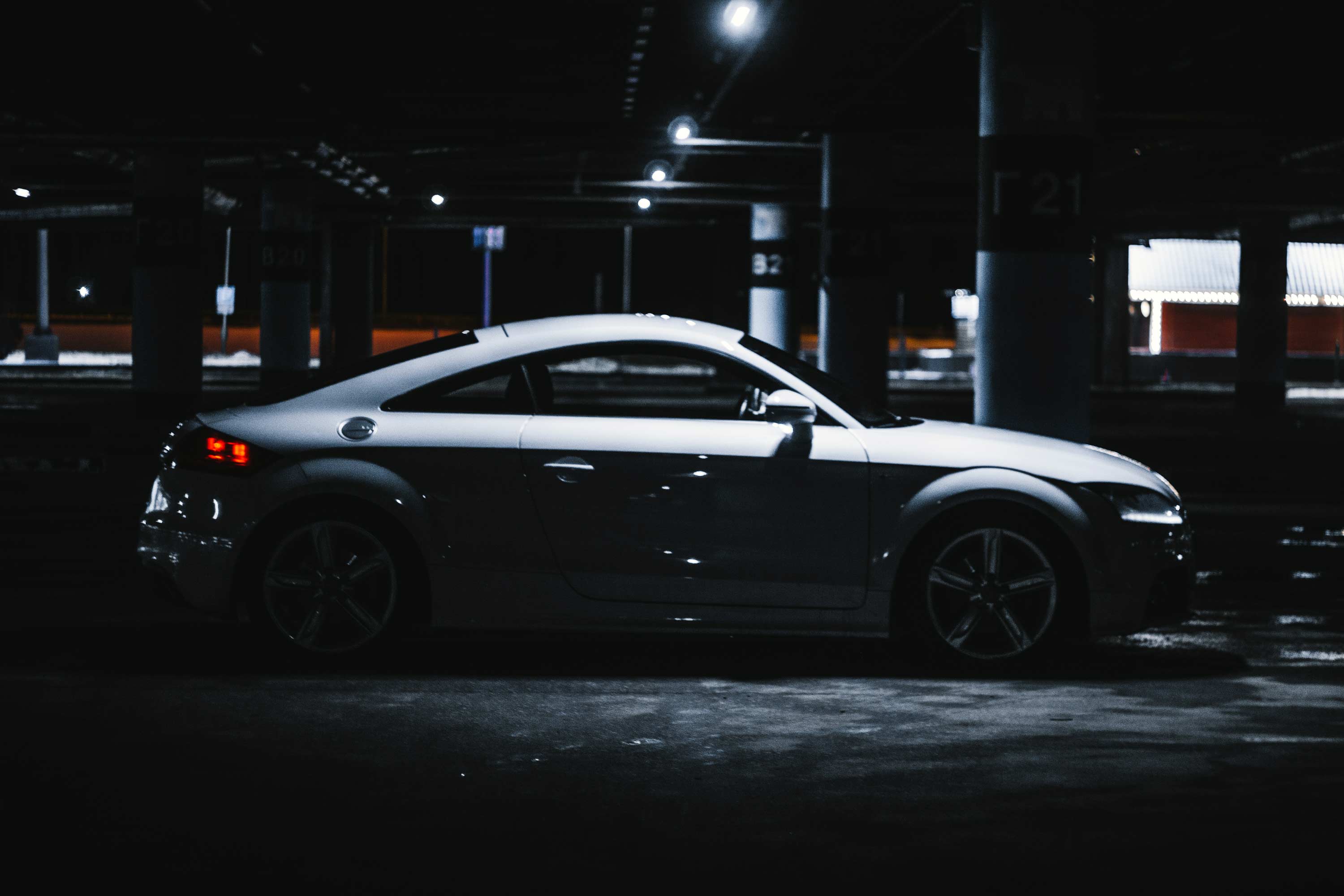 Performance car at night for Bridgend remapping